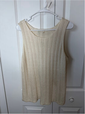 Marled Beige Knit Tank Top L